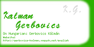 kalman gerbovics business card
